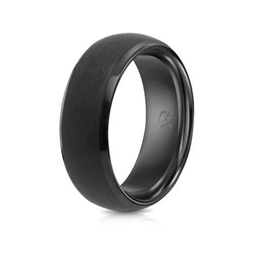 EMBR Bands Men's Tungsten Wedding Ring, Black Band, Width Sizes 4mm 6mm 8mm, Promise & Engagement Band for Him, Male, Size