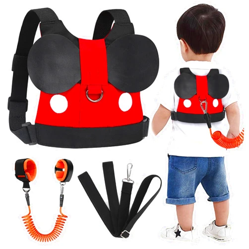 Accmor Toddler Leash Harness, Child Harness Baby Leash + Anti-Lost Wrist Link, Cute Kids Harness with Walking Assistant Strap Belt Tether for 1-5 Years Boys and Girls to Zoo or Mall