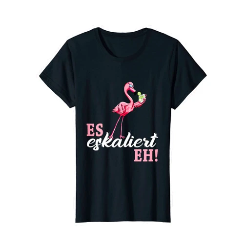 Kostüm Flamingo Geschenk für Polterabend Womens It escalates her girl's night flamingo T-Shirt
