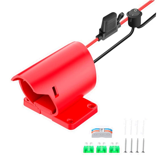 CHoiKWong 1 Packs Adapter for Milwaukee M12 Battery Adapter 12V Battery Conversion Kit with Switch, Fuse & Wire Terminals, 12AWG Wire, Power Connector for DIY Rc Car Toys and Robotics