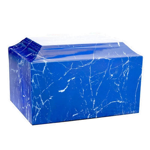 MAKEY'S Blue Classic Cultured Marble Cremation Urn for Human Ashes Adult Male/Female, Professional Decorative Cremation Urn for Ashes