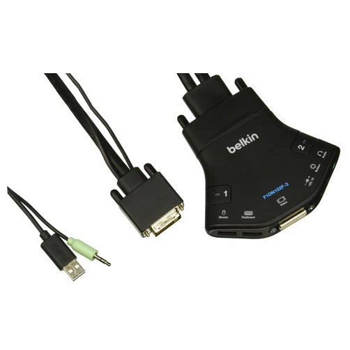 Belkin Secure 2-Port Flip DVI-D KVM with Audio, PP 3.0