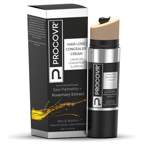 PROCOVR Hair Loss Concealer Cream - The ORIGINAL Thinning & Balding Hairline Enhancer, Hair Mascara for Natural Coverage & Thicker Appearance (Smoke Black FBA)