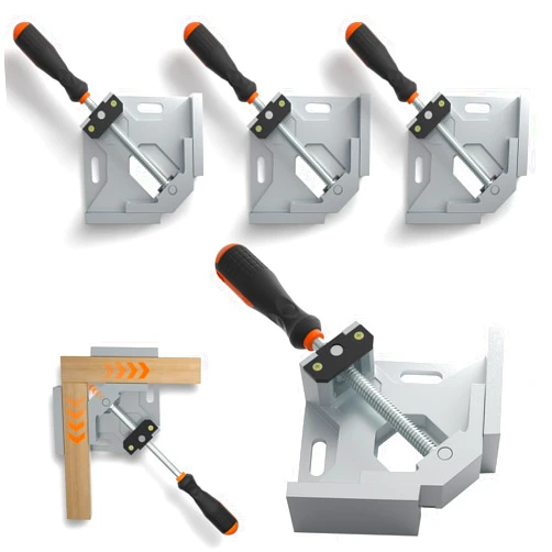 BETOOLL Corner Clamp Right Angle Clamp 90 Degree Wood Clamps 4pcs for Woodworking, with Adjustable Swing Jaw Aluminum Alloy Frame Clamps, for Welding, DIY Woodworking