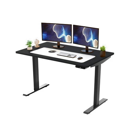 Uncaged Ergonomics Rise UP Dual Motor Electric Standing Desk 60x30 Black Desktop Premium Ergonomic Adjustable Height sit Stand up Home Office Computer Desk Table Motorized Powered Modern Furniture Small Standup Table
