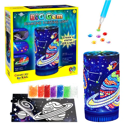 Creativity for Kids Big Gem Diamond Painting Light - Create Your Own DIY Night Light, Diamond Arts and Crafts Kit for Kids Ages 6-8+