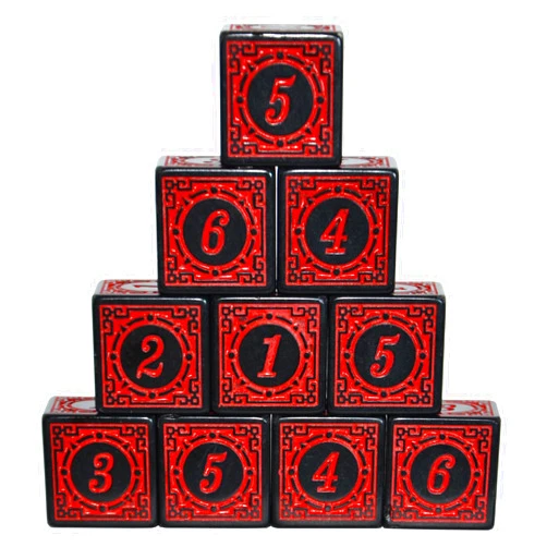 SmartDealsPro 10-Pack D6 Six Sides 16mm Dice Die for DND MTG PRG Wow Table Game Math Teaching (Red Letter)