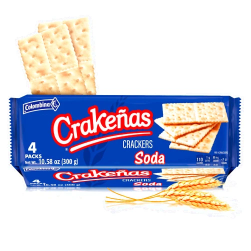 Colombina Crakeñas (Crakenas) Soda Crackers Family Pack - 4 Individually Wrapped Saltines Packs w/ 12 Crackers Each - Perfect Charcuterie and Oyster Crackers (48 count) (10.58 oz lbs / 300 gr) (1 Pack)