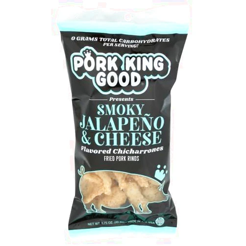 Generic P.ork King Good Smoky Jalapeno Cheese Pork Rinds 1.75 oz (Pack of 12)