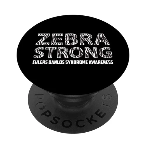 Funny Striped Animal Lover EDS Supporter Designs Cool Zebra Strong Ehlers Danlos Syndrome Cute Awareness Gift PopSockets PopGrip: Swappable Grip for Phones & Tablets