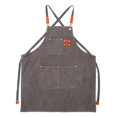 LOVESHE Chef's apron in cotton canvas, unisex, with large pockets