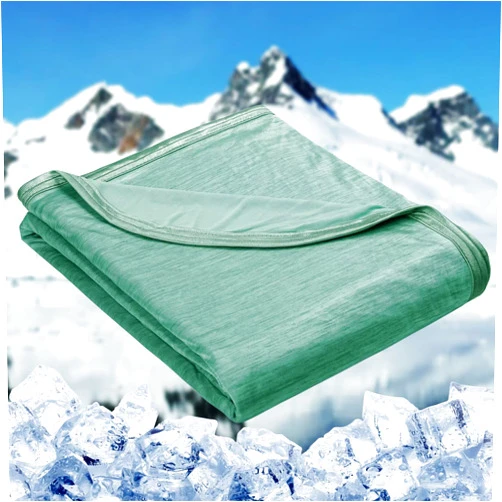 HOMFINE Cooling Blankets for Hot Sleepers - Summer Blanket Thin Lightweight Breathable Soft Double Side Blanket for Bed Couch Sofa, Keep Cool for Night Sweats (Green, 50 x 70 inches)