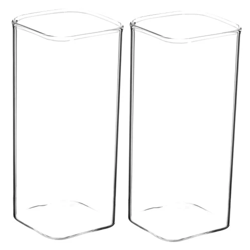 Mikinona 2pcs Breakfast Milk Cup Water Bottles for Teapot Tea Infuser Express Cups Martini Crystals Clear Square Cup Matcha Beverage Mug Drinking Aesthetic Cups Juice Thermal Cup Cool Glass