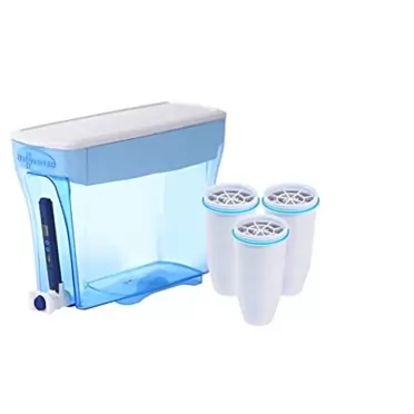 ZeroWater 20 Cup Pitcher with Water Quality Meter, BPA-Free, NSF Certified to Reduce Lead and Other Heavy Metals Dispenser with 3 Filters & Water Quality Meter