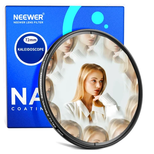 NEEWER 72mm Kaleidoscope Prism Lens Filter, Photography Prism Crystal Glass Effect Filter with Multi Refraction and Variable Number of Photographic Subjects