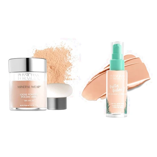 Physicians Formula Mineral Wear Talc-Free Loose Powder Creamy Natural & Butter Believe It! Foundation + Concealer Fair-to-Light | Dermatologist Tested, Clinicially Tested
