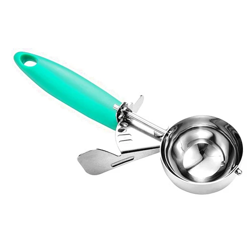 JUNADAEL J Portion Scoop - 2.75 oz Disher, 5.5Tbsp Cookie & Ice Cream Scoop, Green Handle, Cupcake Batter & Ice Cream