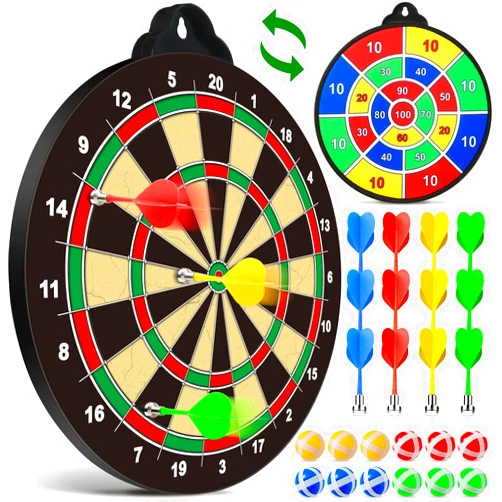 OleFun Dart Board Toys for Boys Age 8-12, 2 in 1 Magnetic & Felt Dartboard, Indoor and Outdoor Game for Kids, Ideal Birthday, for Age 8, 9, 10, 11, 12 Years Old