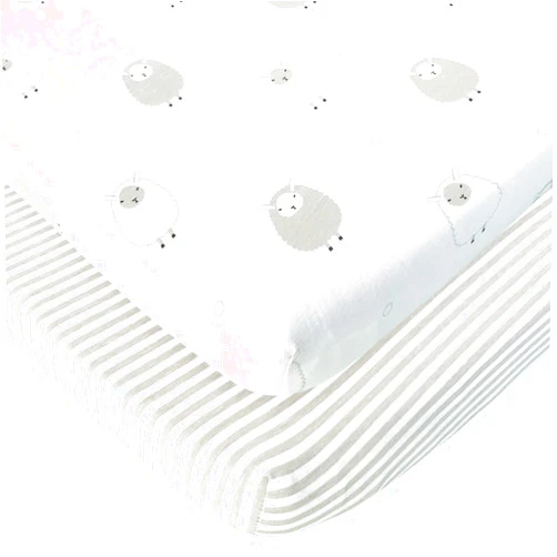 Joey + Joan Bassinet Fitted Sheets Compatible with MiClassic Bassinet – Fits 20 x 35 Bedside Sleeper Mattress Perfectly – No-Bunching – Snuggly Soft Breathable Jersey Cotton – 2 Pack