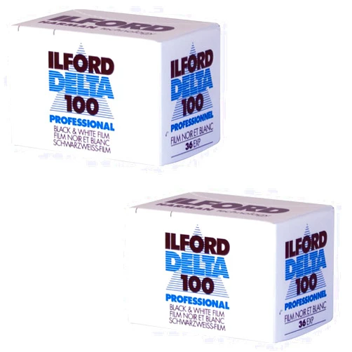 Ilford 1780624 Delta 100 Professional Black-and-White Film, ISO 100, 35mm 36-Exposure (2 Pack)