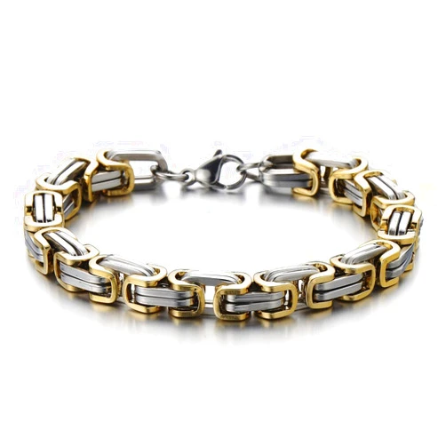 COOLSTEELANDBEYOND Mens Women New Stainless Steel Braided Link Bracelet Polished