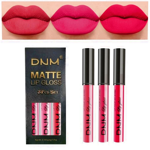 evpct DNM 3Pcs Mauve pink Berry pink Rose red Matte Liquid Lipstick Sets for Women 24-hour Matte+Lipstick Matte Lipstick Lip Stain Gloss Long Lasting 24 Smudge Waterproof