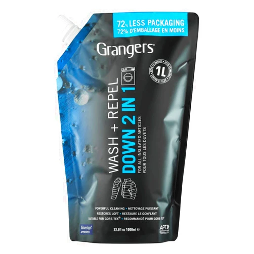 Granger's Grangers Wash + Repel Down 2-In-1 - Wash and Reproofing In One Bottle, Plastic Bottle, 33.8 Fl Oz