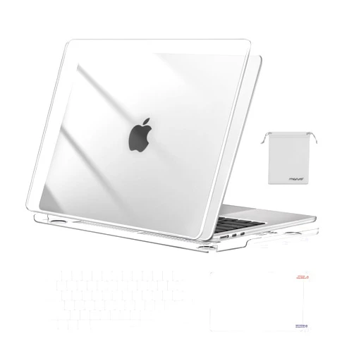MOSISO Compatible with MacBook Air 13 inch Case 2025 2024 2023 2022 M3 A3113 M2 A2681, Plastic Hard Case&Keyboard Cover&Screen Film&Pouch Compatible with MacBook Air 13.6 inch Case, Crystal Clear