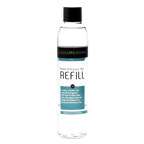 Acqua Aroma Summit (Sandal and Cedarwood) Reed Diffuser Oil Refill 6.8 FL OZ (200ml) Contains Essencial Oils