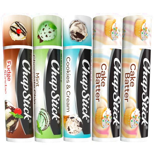 ChapStick Lip Care Bundle – Ice Cream Classics + Cake Batter Lip Balm, 0.15 Ea (5 Piece Set)