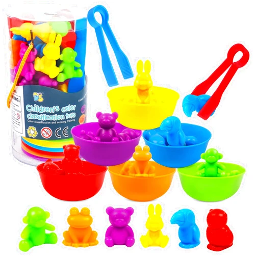 USATDD Counting Animal Matching Games Color Sorting Toys with Bowls Preschool Learning Activities for Math Educational Sensory Training Montessori STEM Sets Gift for Toddlers Kids Boys Girls Ages 3 4 5 6