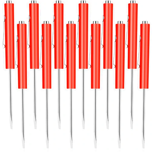 Cssopenss 12 Pieces Pocket Screwdriver Mini Tops And magnetic pocket screwdriver with A Single Blade Head for Mechanical, Electrician (Red)