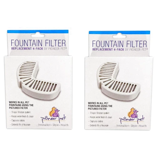 Pioneer Pet Watering Fountain Filter Replacement for Pets - 8 Pack Filters