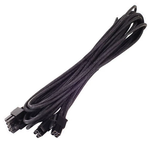 SilverStone Technology PP06 Black Sleeved PSU Cable for One EPS/ATX 12V 8-pin Adapter 550mm long, SST-PP06B-EPS55