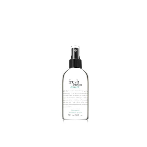 philosophy fresh cream & mint grace body spray - sweet women's scent - with notes of vanilla, peppermint & sweet macadamia - luxury body spritz for women - long lasting fragrance - 8 fl oz.