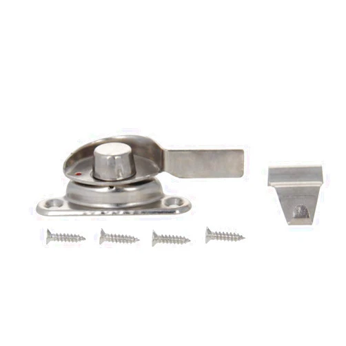 MroMax Window Sash Lock Stainless Steel Chrome Finish Spring-Acted Right Hand Silver Tone 1 Pcs