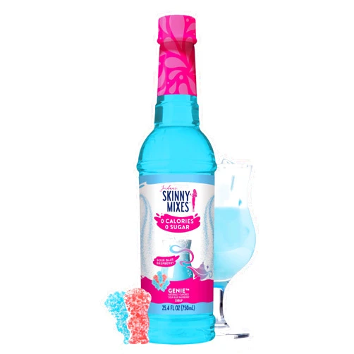 Jordan's Skinny Mixes Sugar Free Syrup, Genie Flavor, Fruit Flavored Water Enhancer, Drink Mix for Ice Tea, Lemonade & More, Zero Calorie Flavoring, Keto Friendly, 25.4 Fl Oz, 1 Pack