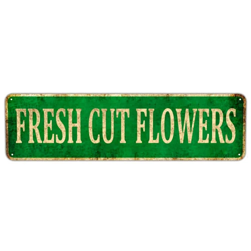 KIOZIY Fresh Cut Flowers Metal Sign, Garden She Shed Farmhouse Signs 4