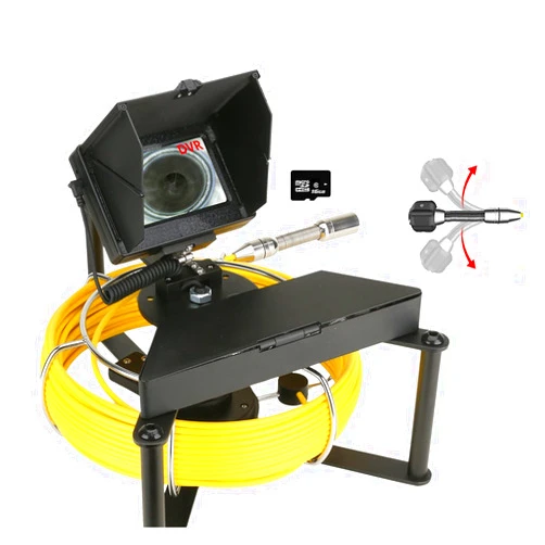 FHSRAEIP Endoscope 10 inch Monitor Sewer Pipe Inspection Camera with Meter Counter IP681000TVL Drain Sewer Pipeline Industrial Endoscope System Carrying Case, Detachable Snake Cam