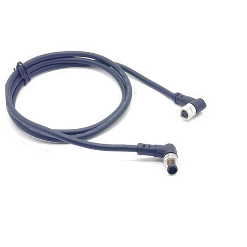 Elecbee Right Angle M8 Connectors Male to Female Cable Cordsets Female to Male M8 Conector (A Code 6 Pin 1M/3.3ft Cable)