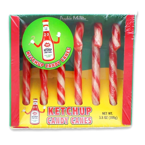 Accoutrements Archie McPhee Gift Box of Funny, Ketchup Candy Cane, 3.8 Ounce