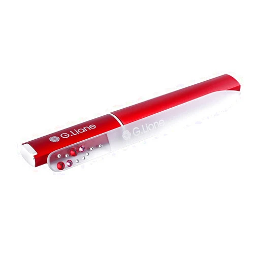 G.Liane Crystal Nail File with Austria Crystals Professional Nail File in Case Manicure Pedicure Kit for Natural Nails Acrylic Nails Gels Nails Manicure Tools for Home and Salon (Red Bubble)