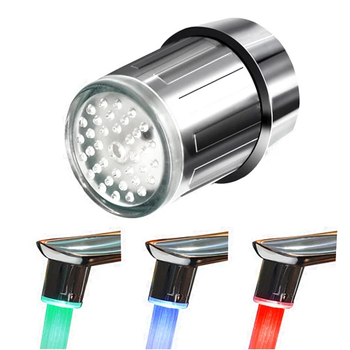 Betus Water Faucet Temperature Sensor - 3-Color LED Fancy Gradient Thermal Detector Color Changing Faucet by Varied Water Temperature - Utility Sink Tap Replacement Part for Kitchen