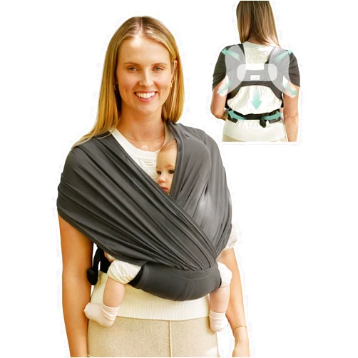 GROWNSY Comfy-Air Breathable Baby Carrier Newborn, 2-in-1 Mesh Baby Wraps Carrier for 7-35lbs, T-Webbing Zone Support, Ergonomic and Lightweight, Dark Grey