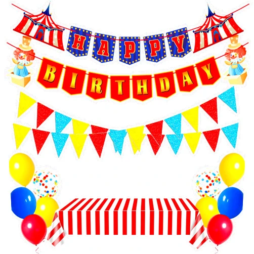 PEMOTYST Circus Carnival Party Decorations Circus Birthday Banner Carnival Balloons Circus Themed Party Decorations for Carnival Circus Birthday Party Supplies (Circus Carnival)
