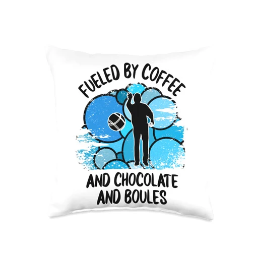 Boule Boccia Petanque Designs und Sprüche Boule Boulesports Boccia Petanque Player Botcha Chocolate Throw Pillow, 16x16, Multicolor