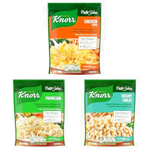 Knorr Pasta Sides Bundle 4.3oz - Chicken Fettuccine, Parmesan, Creamy Garlic 6 count 2 Each