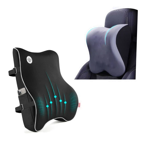 ANTETOKO Car Neck Pillow and Lumbar Support Pillow -Black