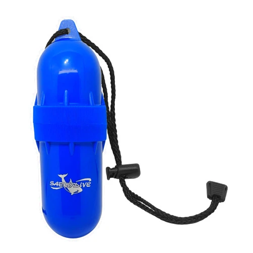 Saekodive Cylinder Dry Box with Lanyard - Waterproof Container, Watertight Key Pouch Holder - For Snorkeling, Boat, Kayak and Water Activities (Blue, Large)
