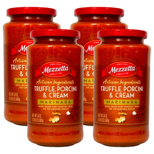 Mezzetta Artisan Ingredients Truffle, Porcini & Cream Marinara, 24 Oz (Pack of 4)